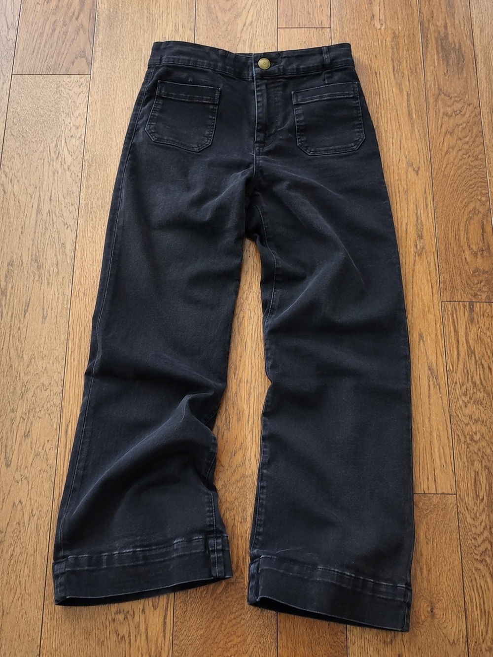 Anthropologie ‘The Colette’ Black Wide-Leg Ankle Jeans Sz 20W